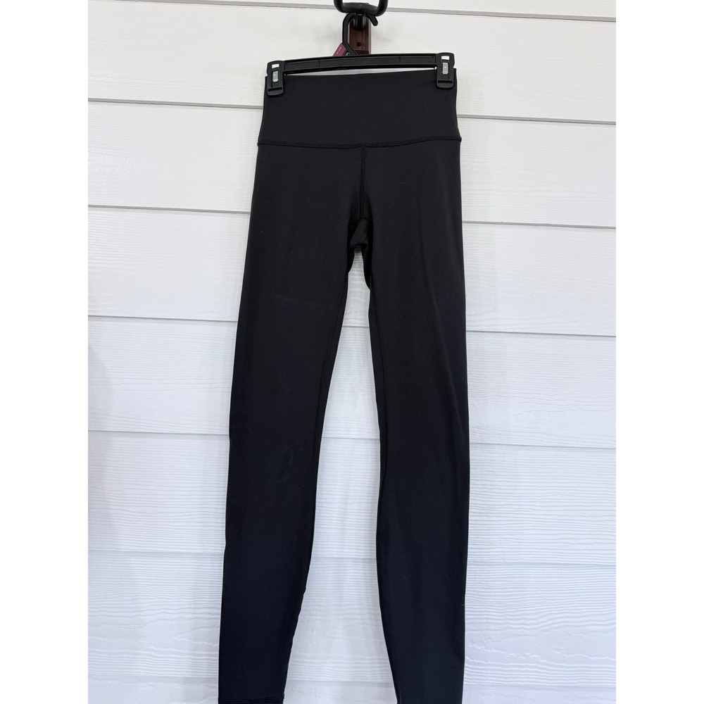 A- 22- Lululemon Wunder Under High Rise Tight 28 Black Luon Leggings Size 4